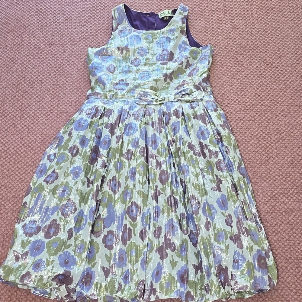 Sophie Catalou Girl's Shiny Floral Party Dress
